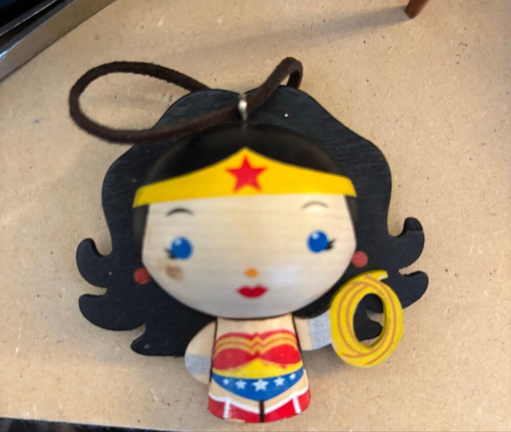Unique 3D Real Wood Wonder Woman Christmas Ornament DC Comics